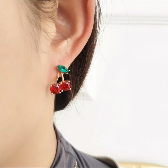 NEW kate spade Red Cherry Stud Earrings - Picture 2 of 9